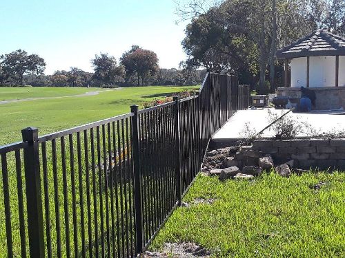 Aluminum fence around a property