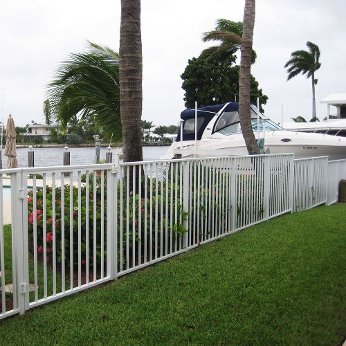 White aluminum fence