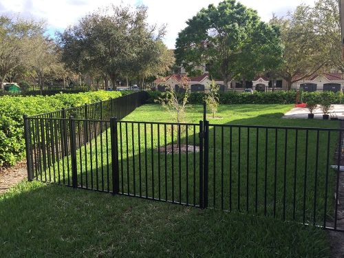 Aluminum fence surrounding a residential property