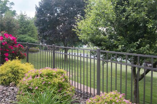 Aluminum Fence around a beautiful garden