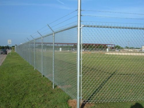 Chain link fence around a field