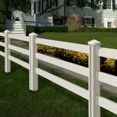 Split rail vinyl fence