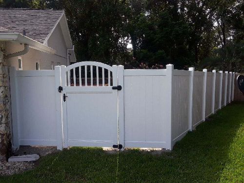 Vinyl privacy fence and gate