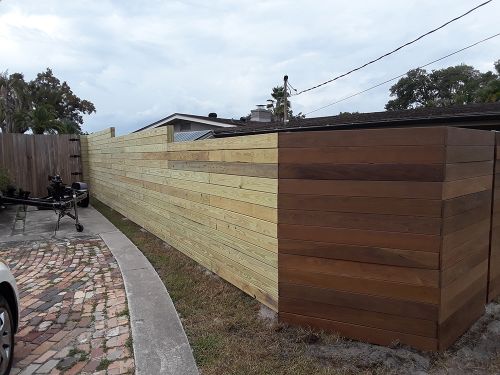 Wood fence in different colors