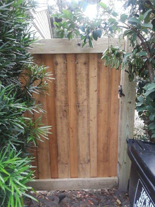 Wood fence gate