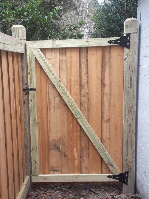 Wood fence gate