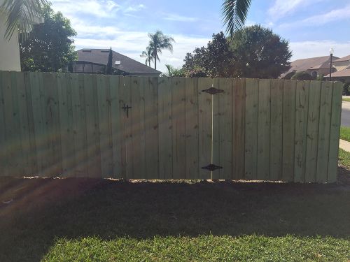 A simple privacy wood fence and gate