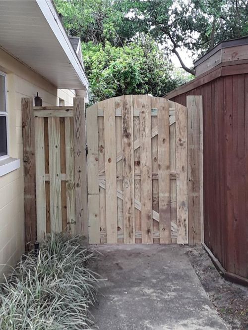 Wood fence and gate