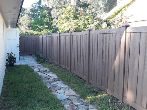 Privacy wood fence around home