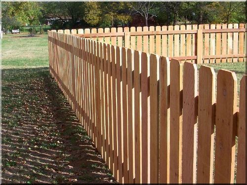 Wood fence around residential property