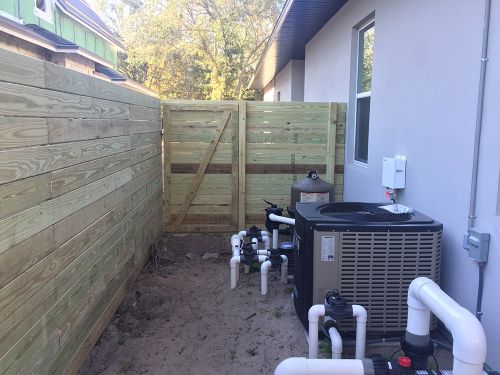 Horizontal wood fence