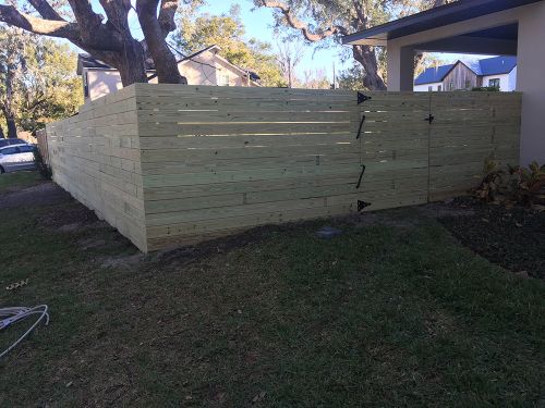 Horizontal wood fence