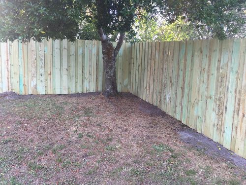 Privacy wood fence