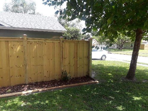 Privacy wood fence