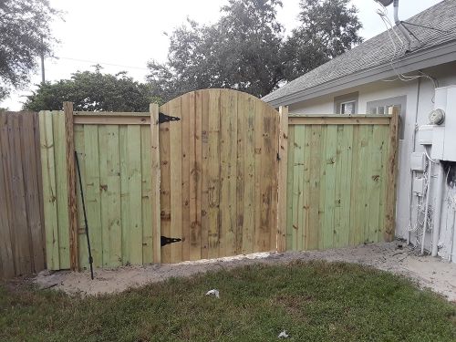 Wood fence and gate