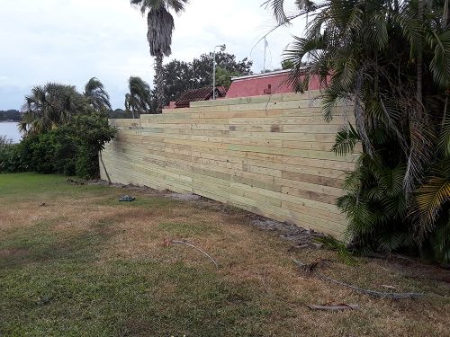 Horizontal wood fence